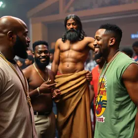 Terry Crews e Vini Jr. no Cristo Redentor